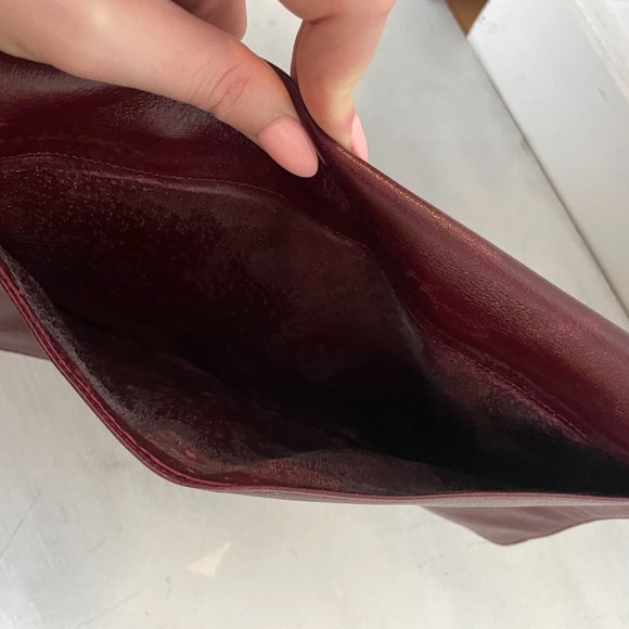 Christian Dior Vintage Red Leather Clutch With Gold Tone Hardware - Picture 10 of 10